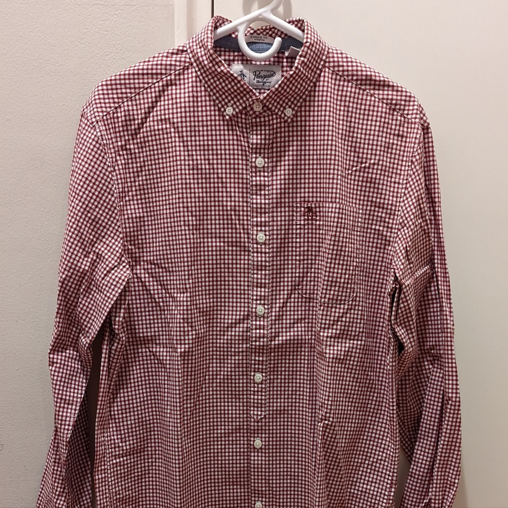 Original Penguin red gingham button-down